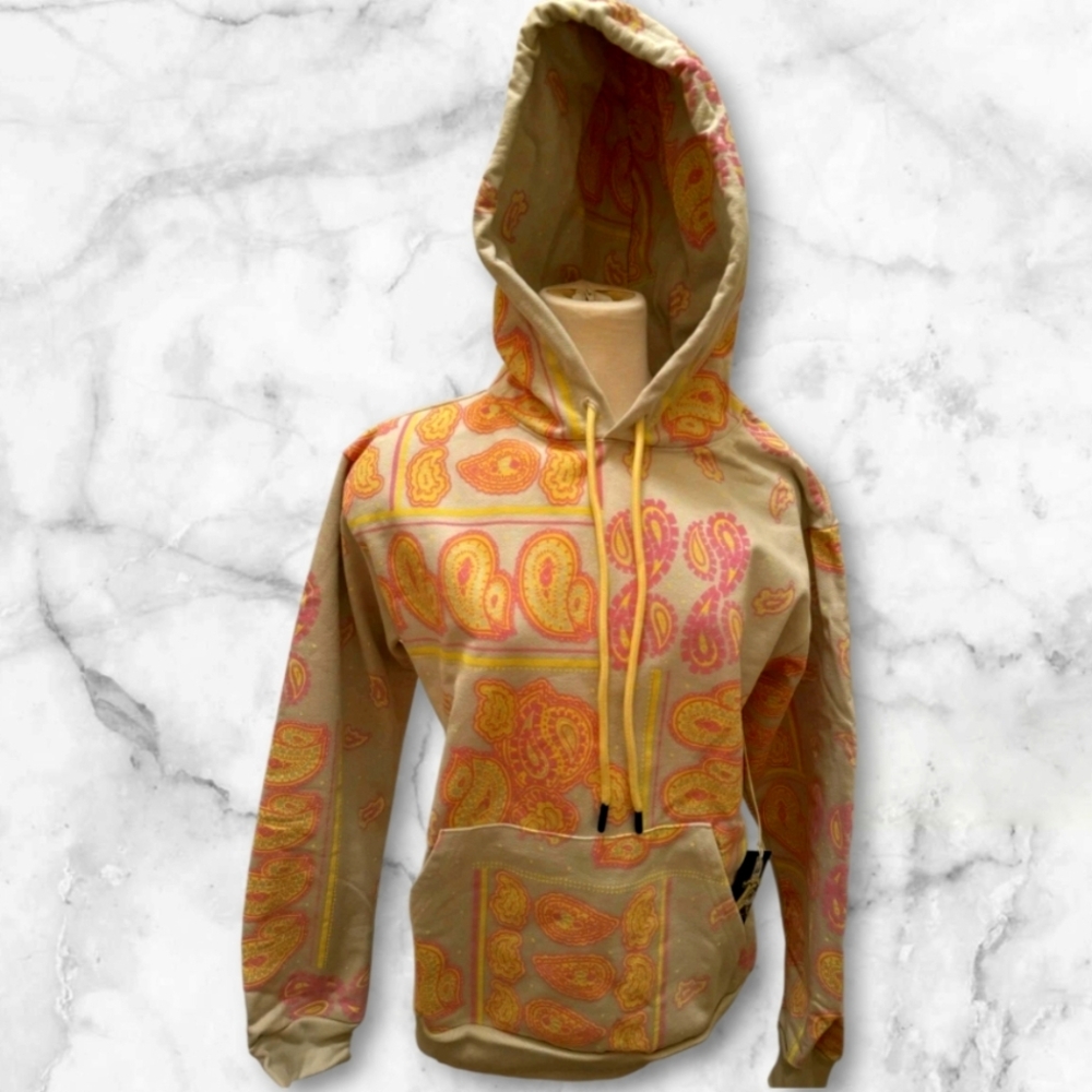 Bananas Monkey Hoodie Hooded Sweatshirt BONE PAISLEY